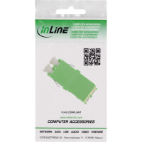 InLine® LWL Kupplung, Duplex LC/LC, singlemode, grün, mit Shutter, Keramik-Hülse