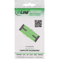 InLine® LWL-Kupplung, Simplex SC/SC, SM, Keramik-Hülse, mit Shutter intern, grün