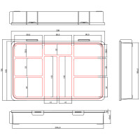 InLine® Small Components Box, 9 compartments, 290x185x45mm, orange