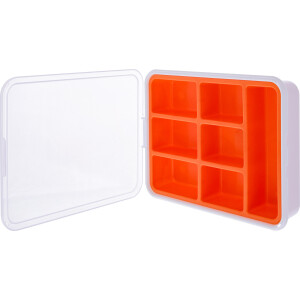 InLine® Small Components Box, 7 compartments, 180x140x40mm, orange