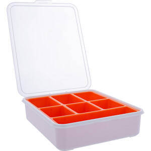 InLine® Small Components Box, 7 compartments, 180x140x40mm, orange