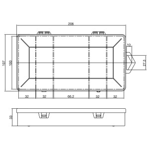 InLine® Small Components Box, 5 compartments, 206x107x33mm, transparent