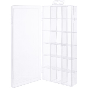 InLine® Small Components Box, 18 compartments, 207x110x27mm, transparent