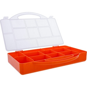 InLine® Kleinteilebox, 11 Fächer, Abmessungen: 271x186x40mm, orange