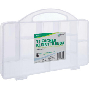 InLine® Kleinteilebox, 11 Fächer, Abmessungen: 271x186x40mm, transparent