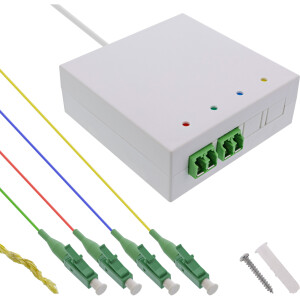 InLine® FTTH Anschlussbox vorkonfektioniert  4x LC/APC 9/125µm 20m