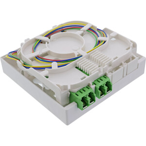 InLine® FTTH Anschlussbox vorkonfektioniert  4x LC/APC 9/125µm 20m