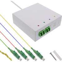 InLine® FTTH Anschlussbox vorkonfektioniert  4x LC/APC 9/125µm 30m