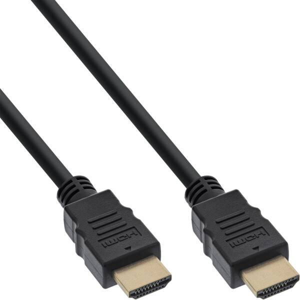 InLine® HDMI Kabel, HDMI-High Speed mit Ethernet, St/St, schwarz, 1m