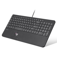 Perixx PERIBOARD-538 H DE, Wired USB keyboard with trackball