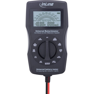 InLine® Multifunction battery tester, measuring device with LCD display