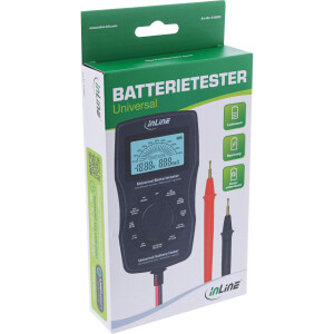 InLine® Multifunktions-Batterietester, Messgerät mit LCD-Anzeige