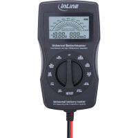 InLine® Multifunction battery tester, measuring device with LCD display