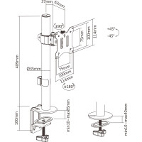 InLine® Desk Bracket for TV / LED / TFT Display up to 81cm 32" max. 9kg black