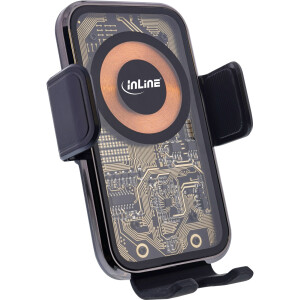 InLine® KFZ Smartphone Halterung, ONE TOUCH QI 2, universal, Wireless Charger