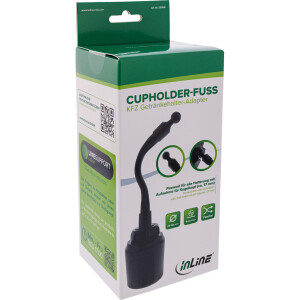 InLine® Cupholder-Fuß, Getränkehalter-Adapter für KFZ-Halterung, universell