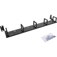 InLine® 19" Kabelführungspanel, 5 Kunststoffbügel horizontal, RAL 9005, schwarz