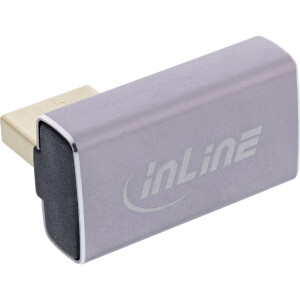 InLine® DisplayPort 1.4 adapter, male / female, 90° vertical left, 8K UHD